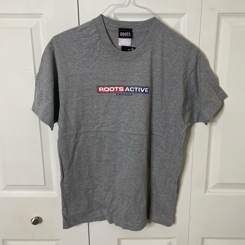 ROOTS Active Boys Vtg Gray T-shirt Youth Size XL